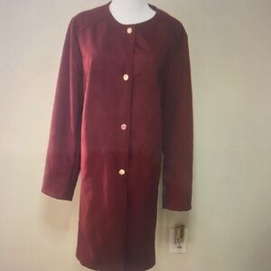 Elegant Burgundy Women's Coat